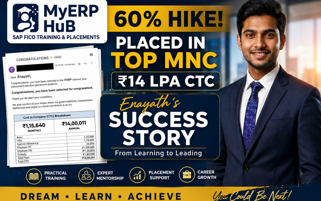 SAP FICO placement success story - Enayath gets 60% hike and ₹14 LPA CTC